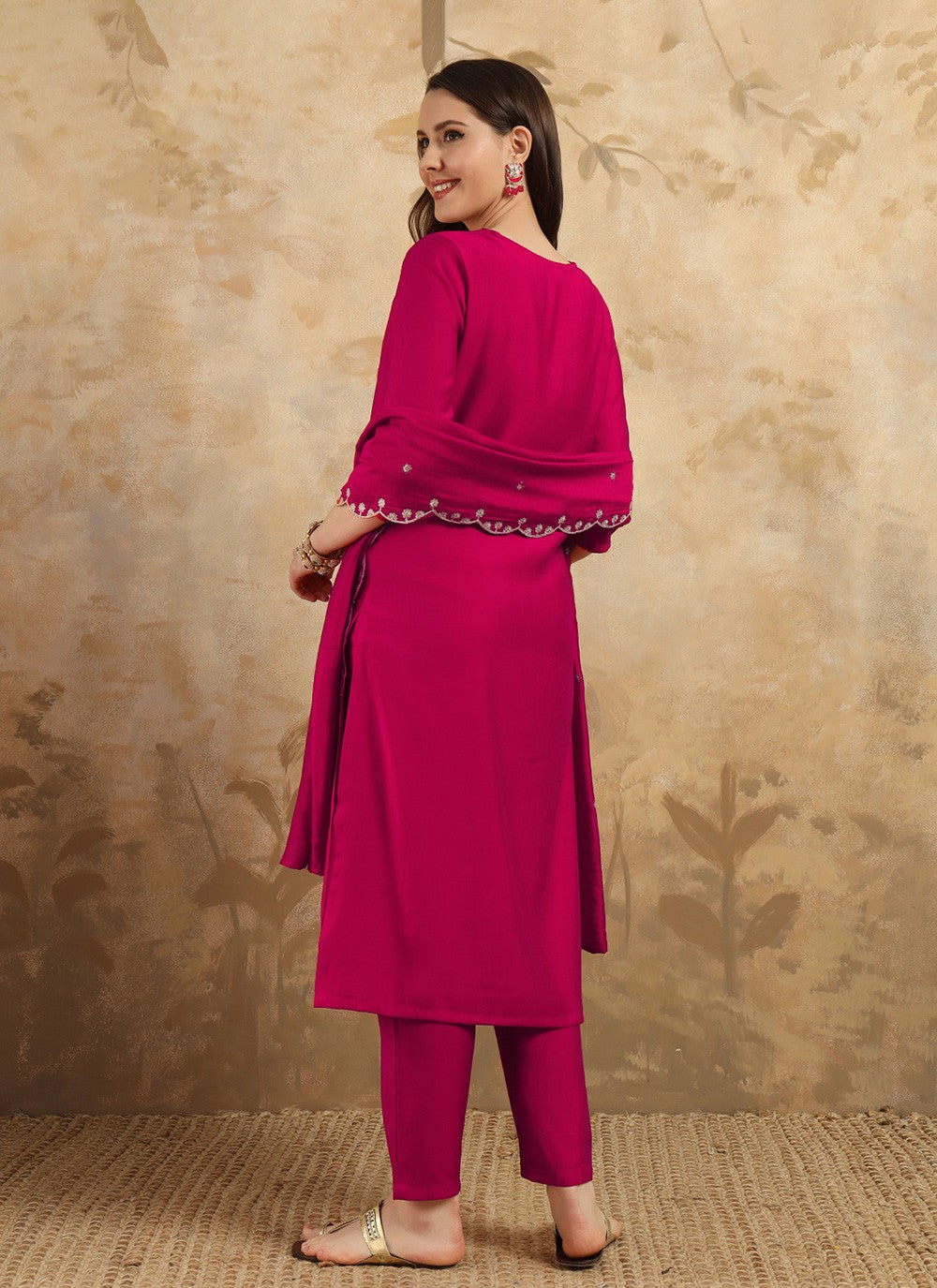 Chanderi Pant Style Suit - T3409