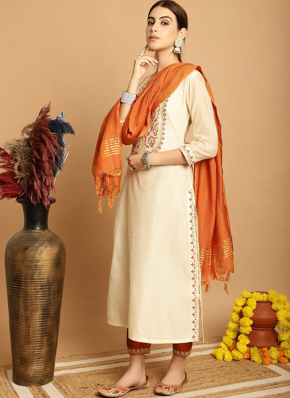 Chanderi Salwar Suit - T1898