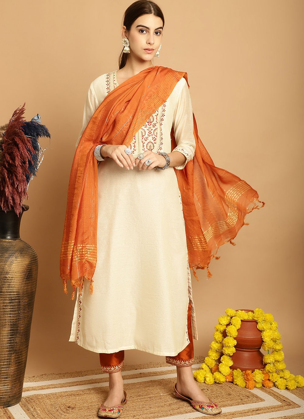 Chanderi Salwar Suit - T1898