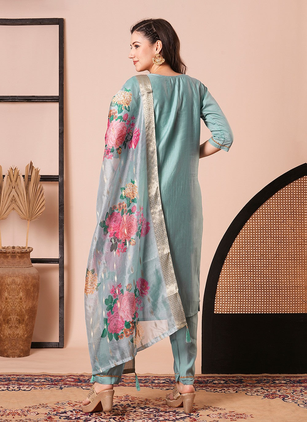 Chanderi Salwar Suit - T4168