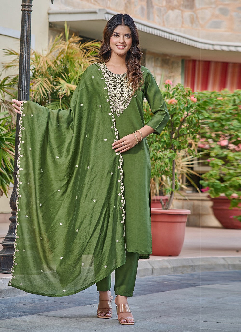 Chanderi Salwar Suit - T3064