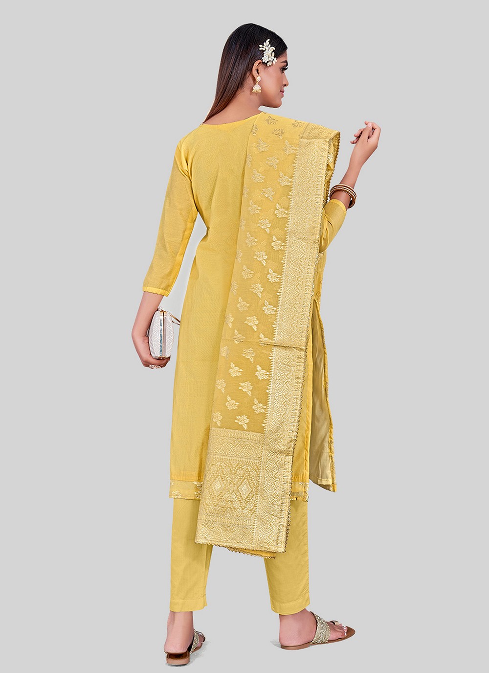 Chanderi Silk Pant Style Suit - T2492