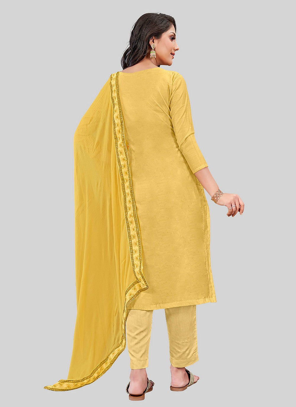 Chanderi Silk Pant Style Suit - T2500