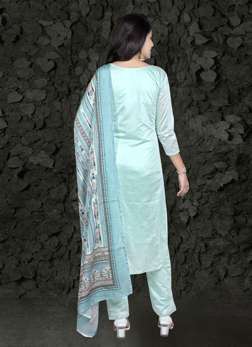 Chanderi Silk Pant Style Suit - T758