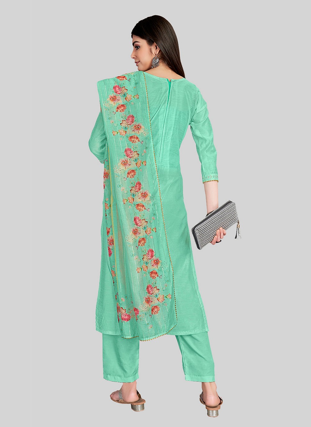 Chanderi Silk Pant Style Suit - T2512