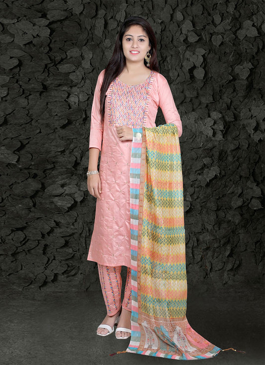 Chanderi Silk Pant Style Suit - T758