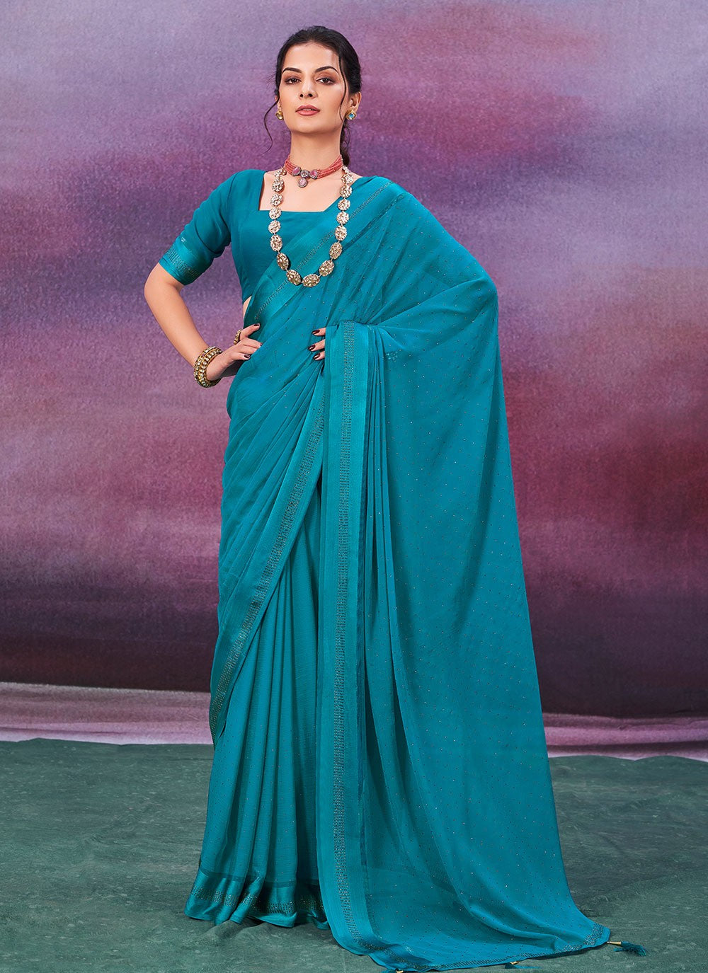 Classic Woven Chiffon Saree - S6704