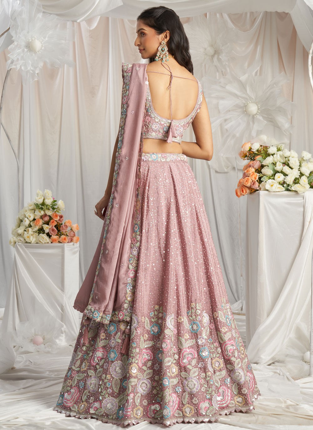 Embroidered Tissue A - Line Lehenga - L2700