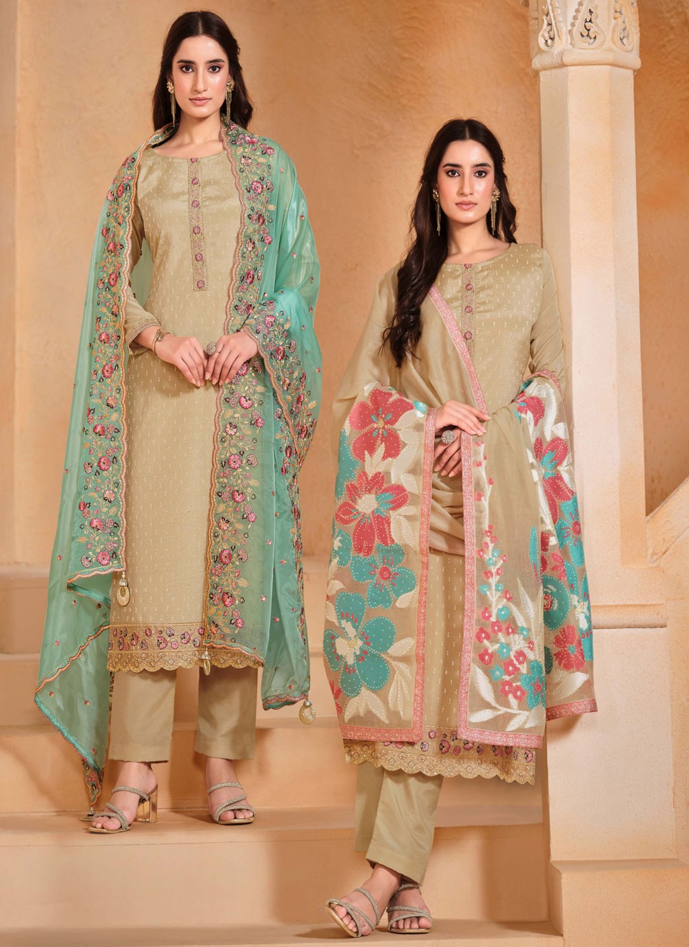 Chiffon, Chinon Salwar Suit - T4110