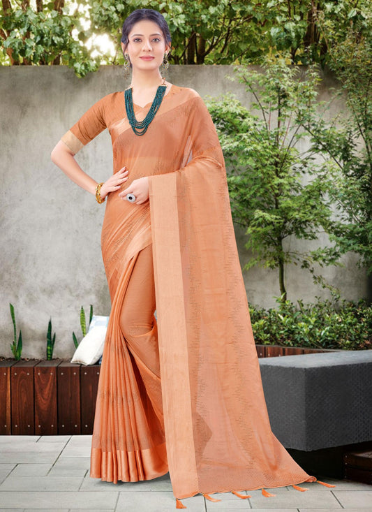 Traditional Stones Chiffon Satin Saree - S0720