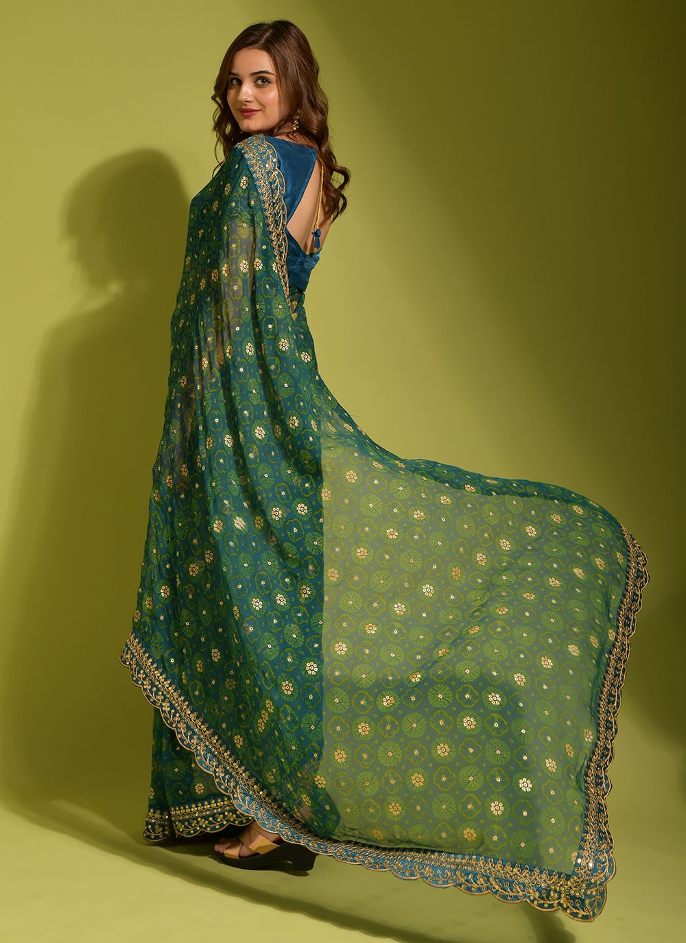 Trendy Border Work Chiffon, Georgette Saree - S2260