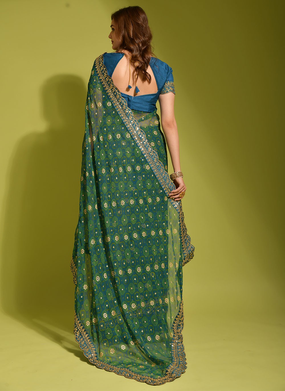 Trendy Border Work Chiffon, Georgette Saree - S2260