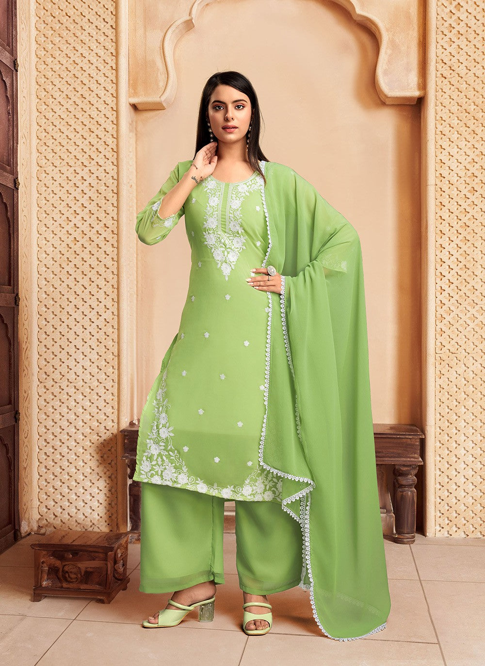 Georgette Palazzo Suit - T3195