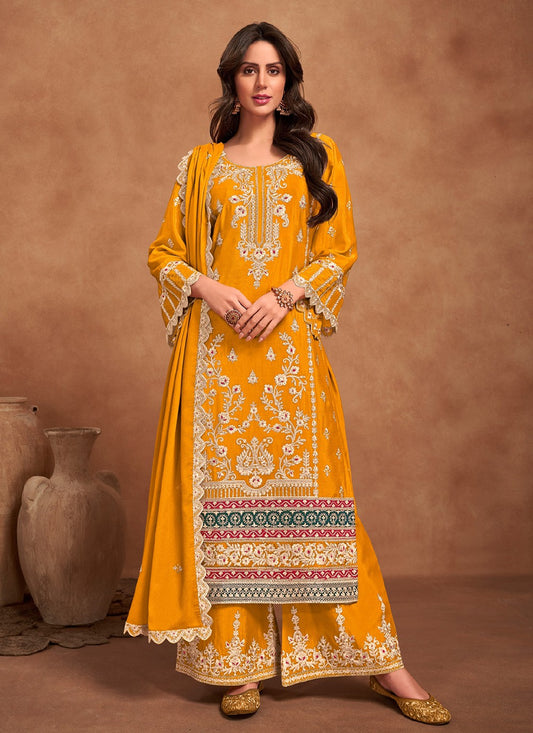 Embroidered Chinon Salwar Suit - T6865A