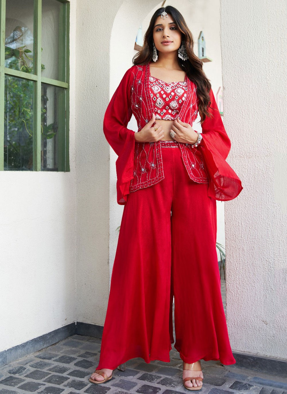 Embroidered Chinon Salwar Suit - T4551