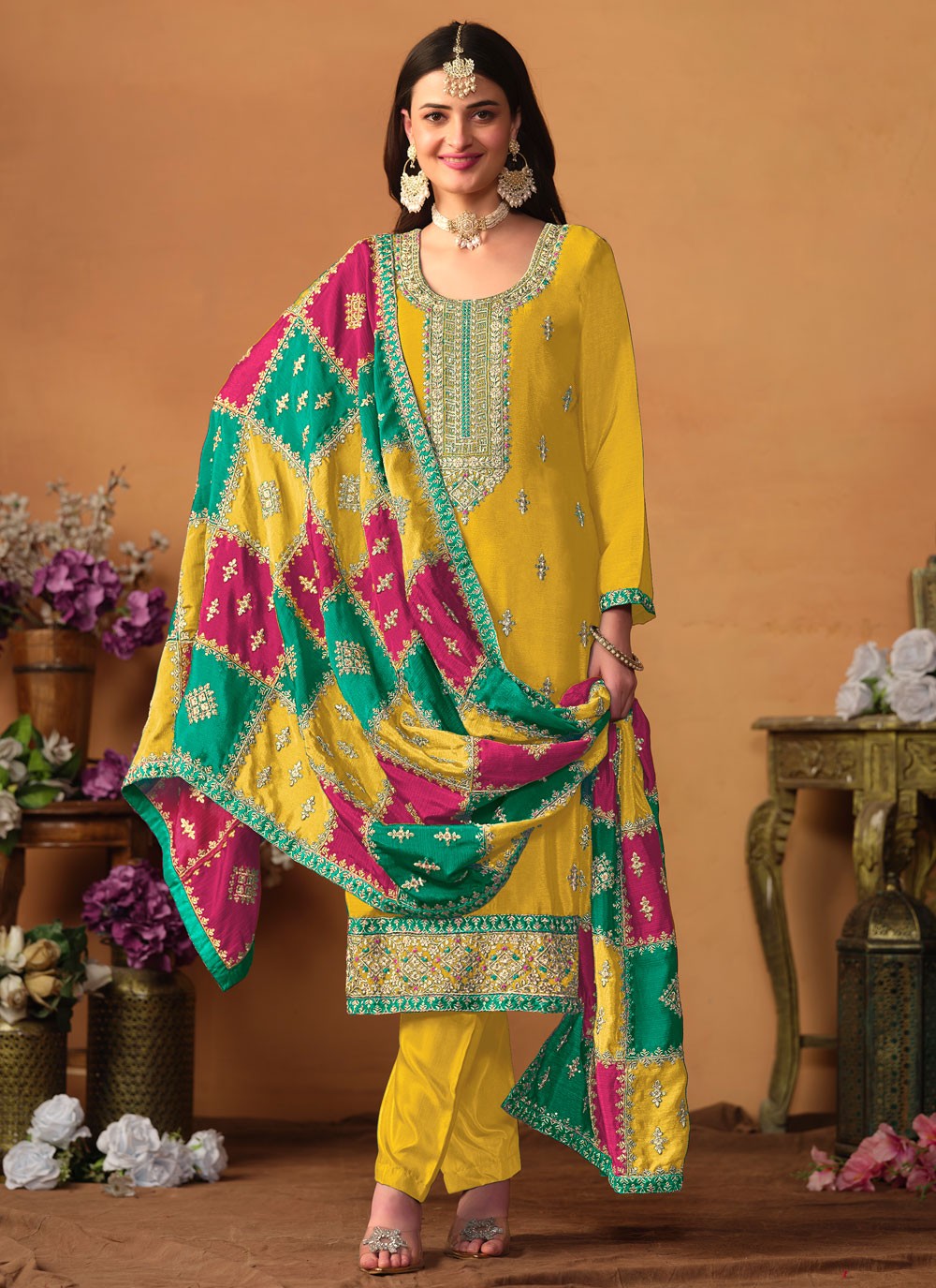 Chinon, Silk Salwar Suit - T2473