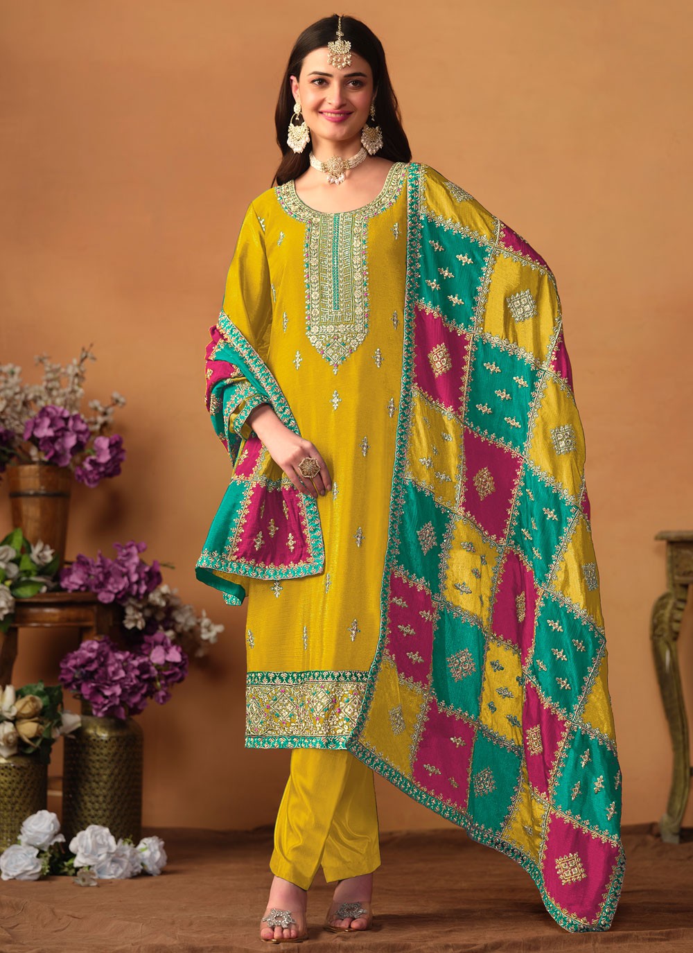 Chinon, Silk Salwar Suit - T2473