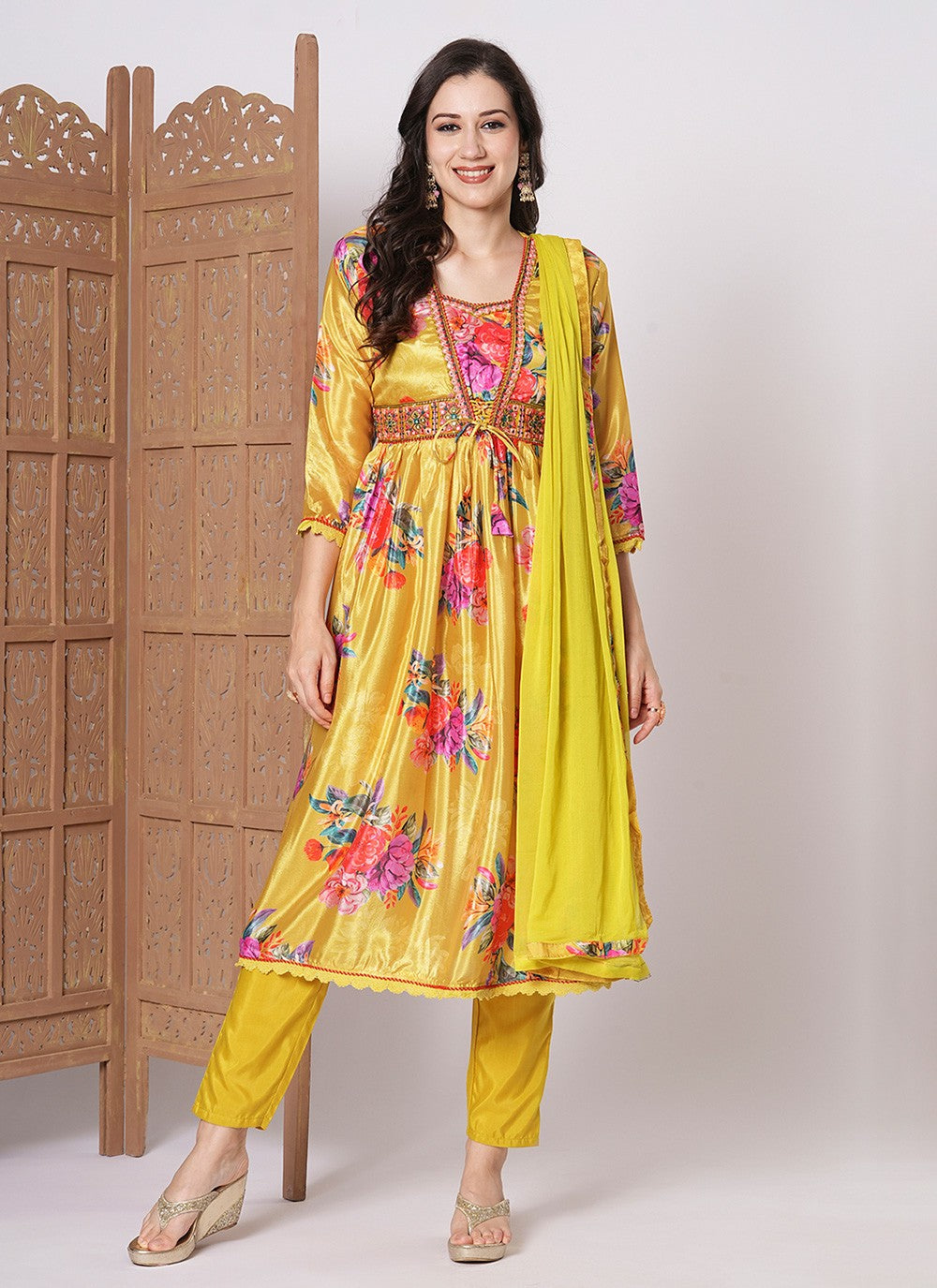 Embroidered Chinon Salwar Suit - T4476