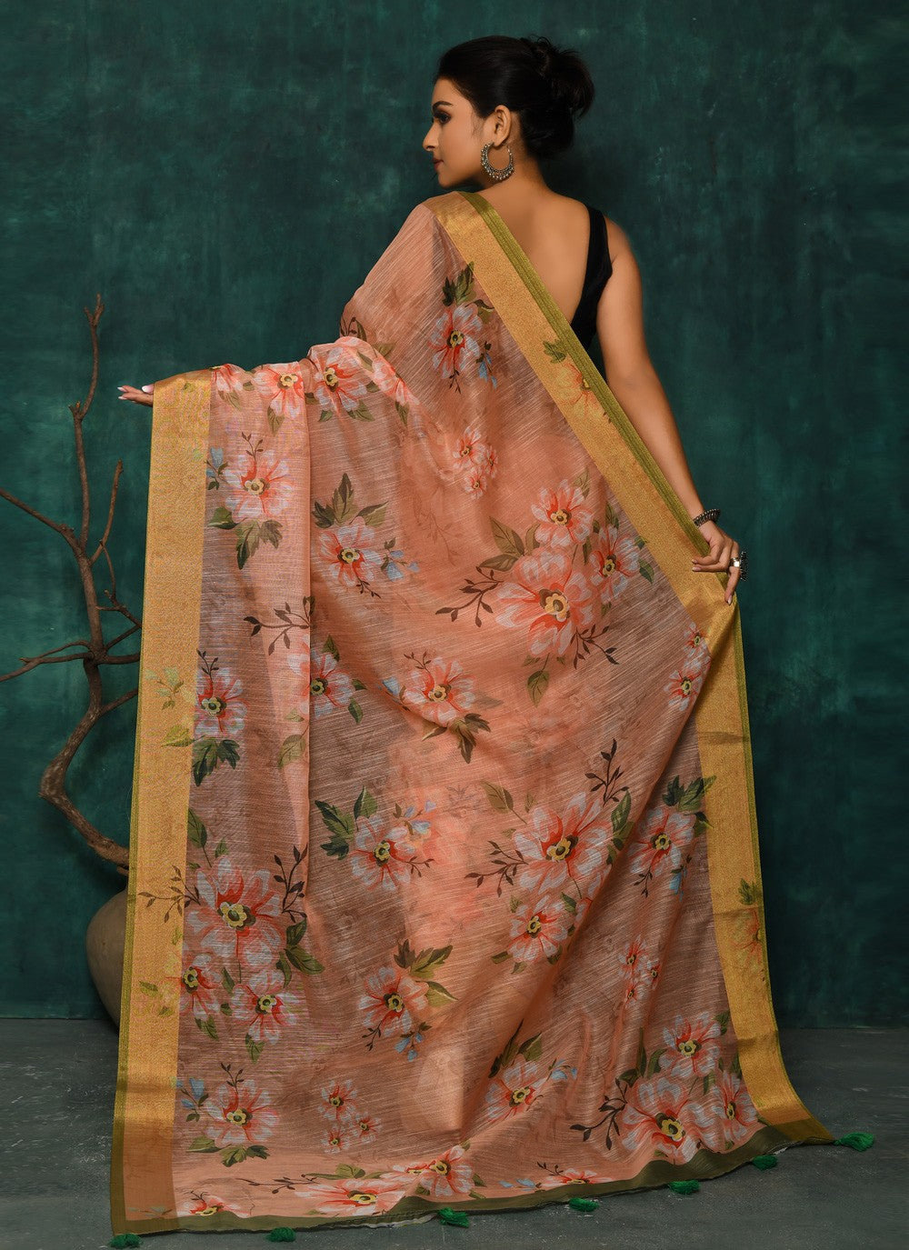 Classic Digital Print Faux Georgette Saree - S2174