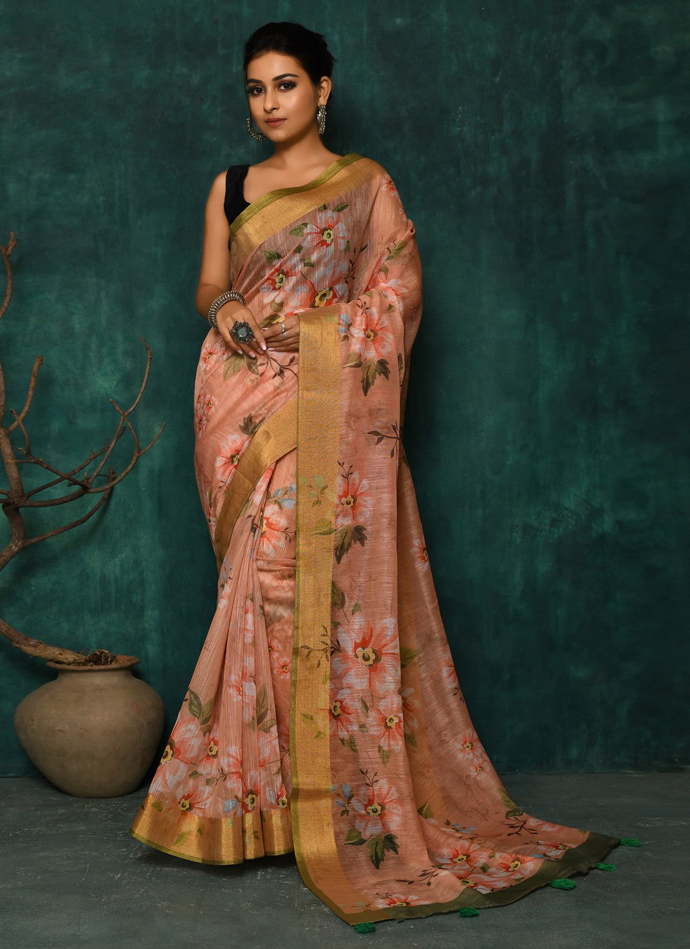 Classic Digital Print Faux Georgette Saree - S2174