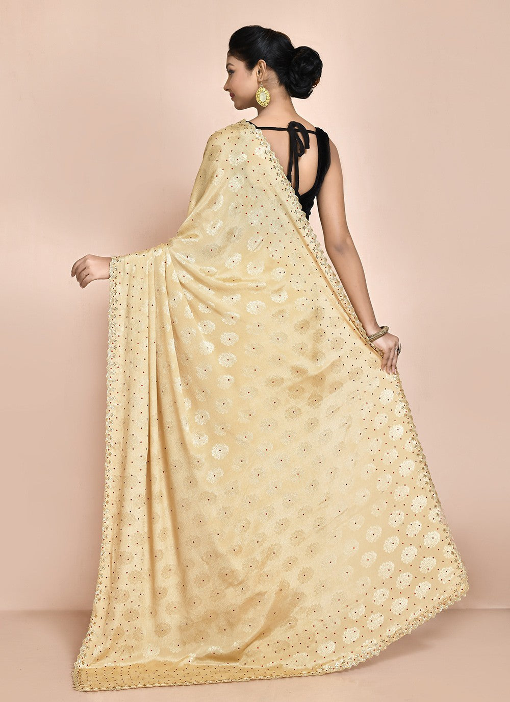 Contemporary Hand Embroidery Organza Saree - S9227