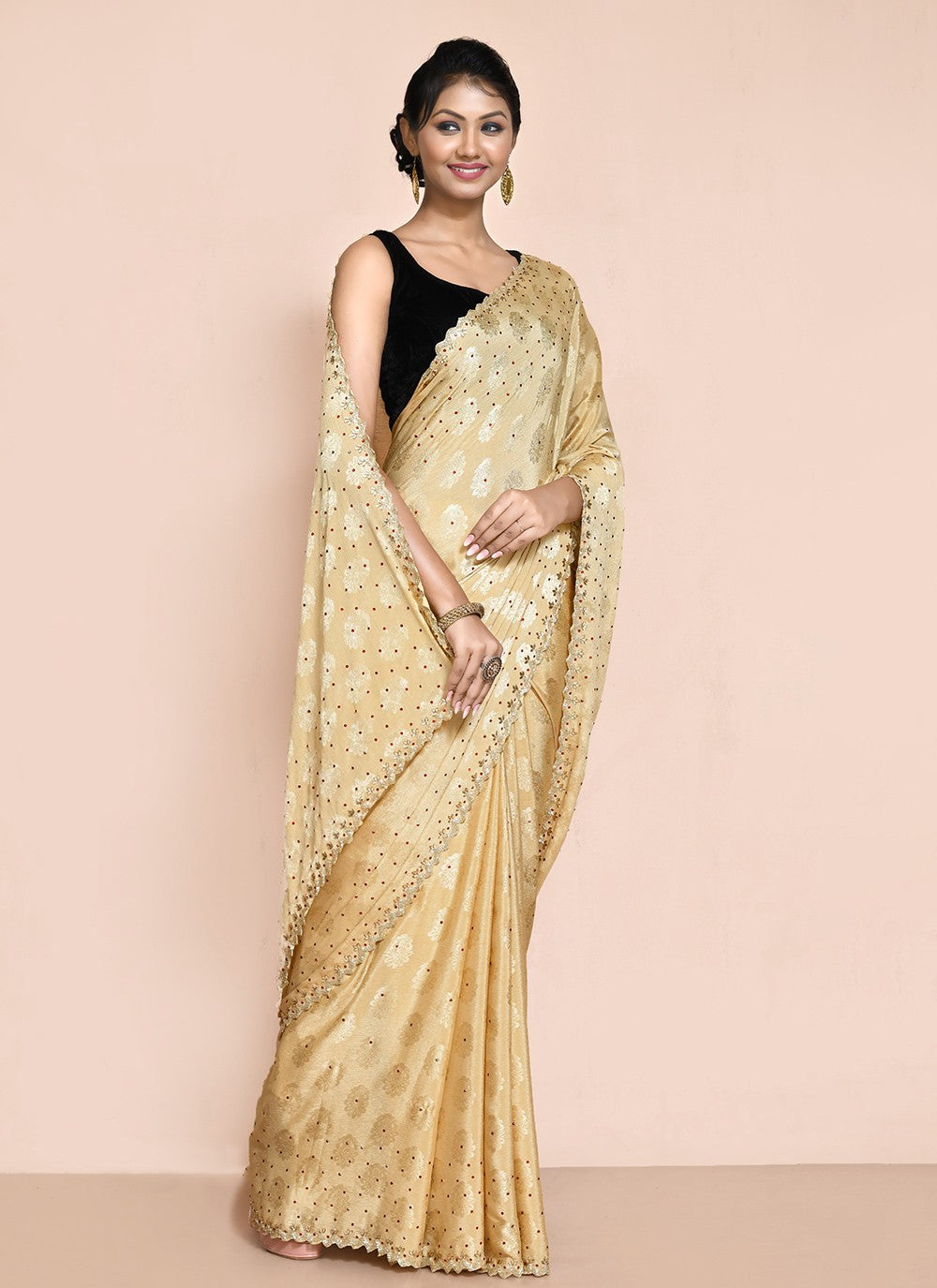 Contemporary Hand Embroidery Organza Saree - S9227