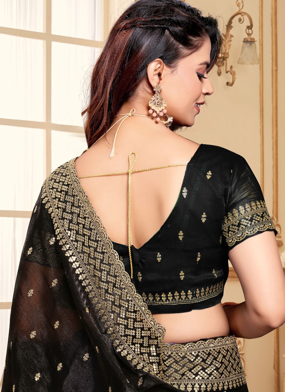 Classic Embroidered Jimmy Chu Saree - S8634