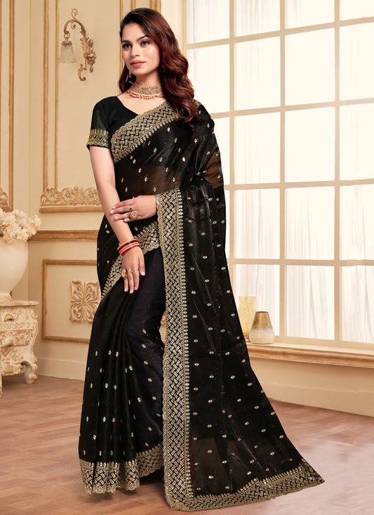 Classic Embroidered Jimmy Chu Saree - S8634