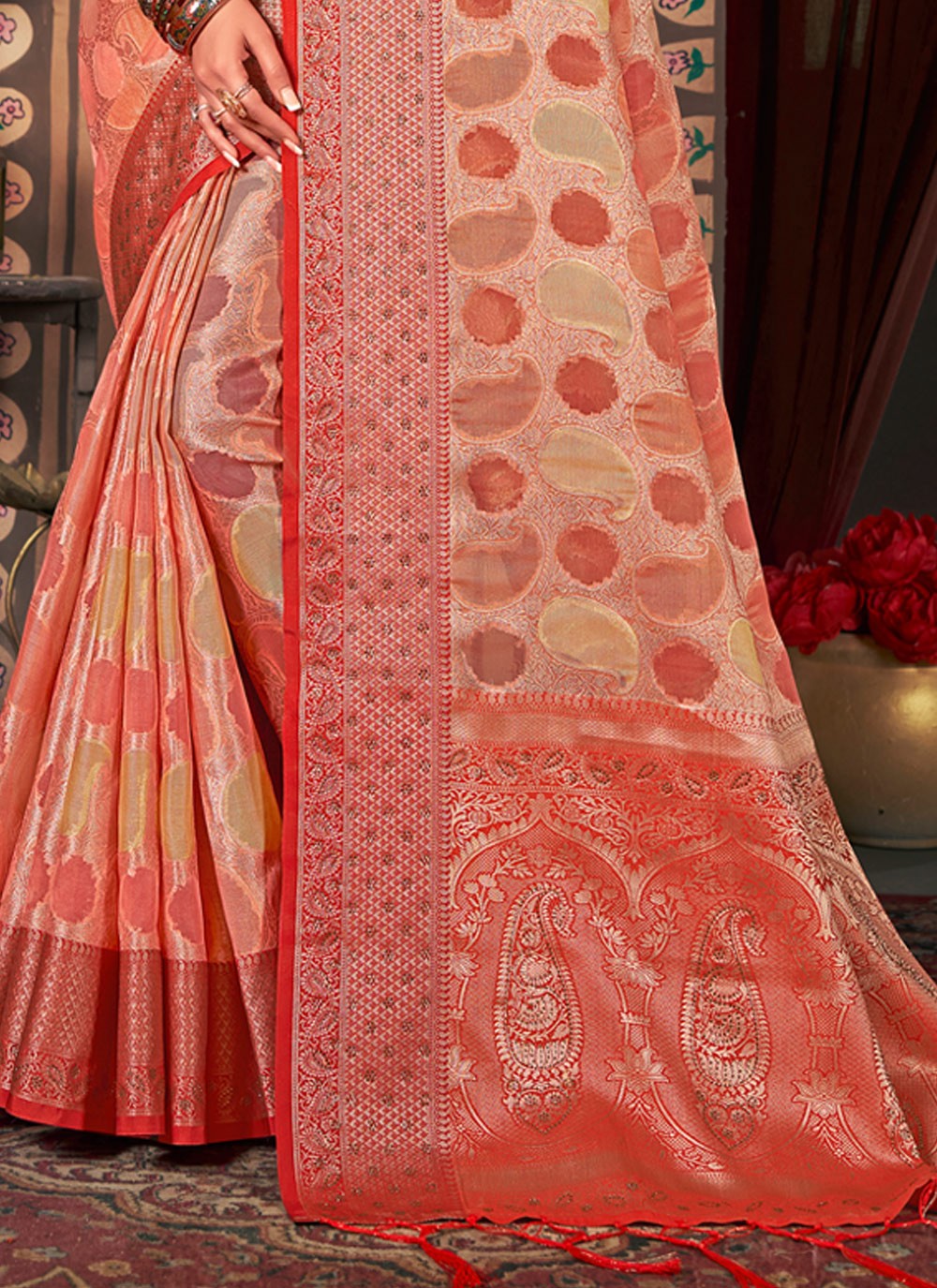 Classic Embroidered Organza Saree - S2553