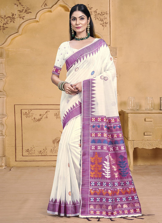 Classic Printed Cotton Saree - S9040