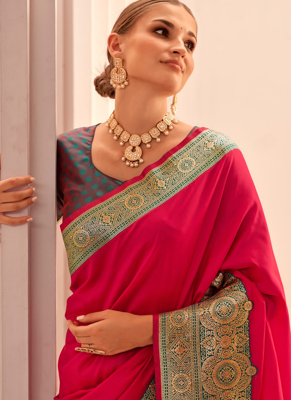 Classic Border Work Silk Saree - S9165