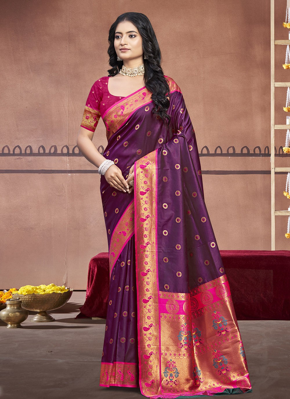 Contemporary Weaving Zari Silk Green Saree - S11168