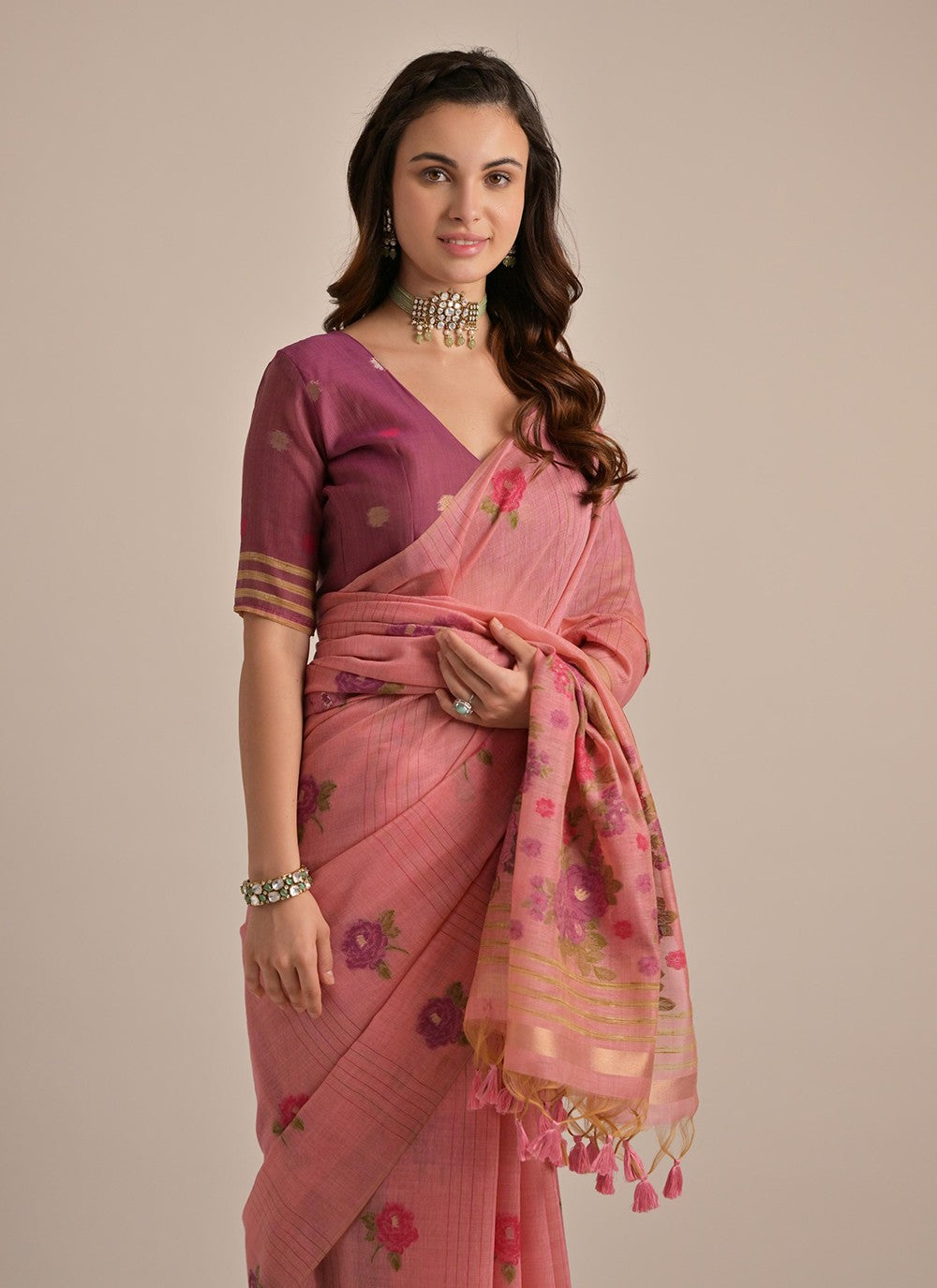 Classic Printed Cotton Saree - S8194