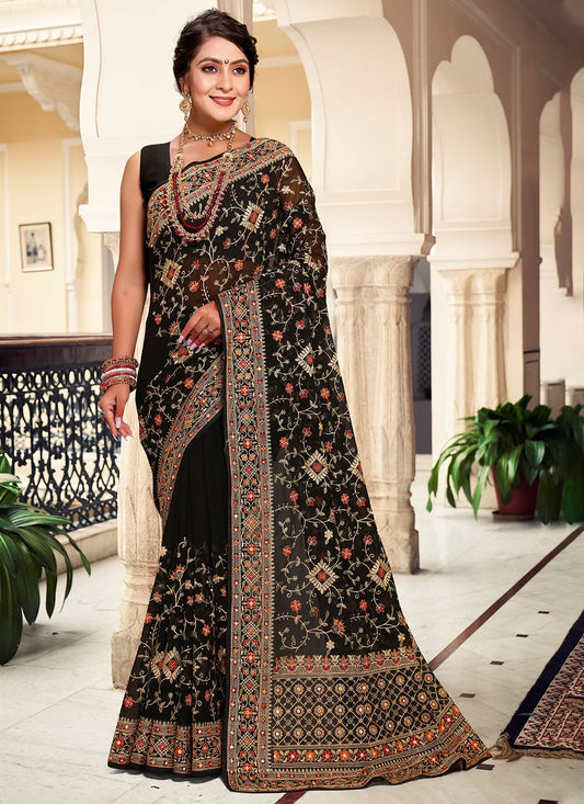 Classic Embroidered Georgette Saree - S4660