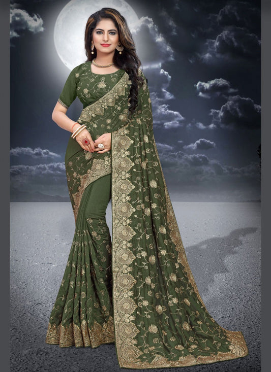 Classic Embroidered Silk Saree - S0282