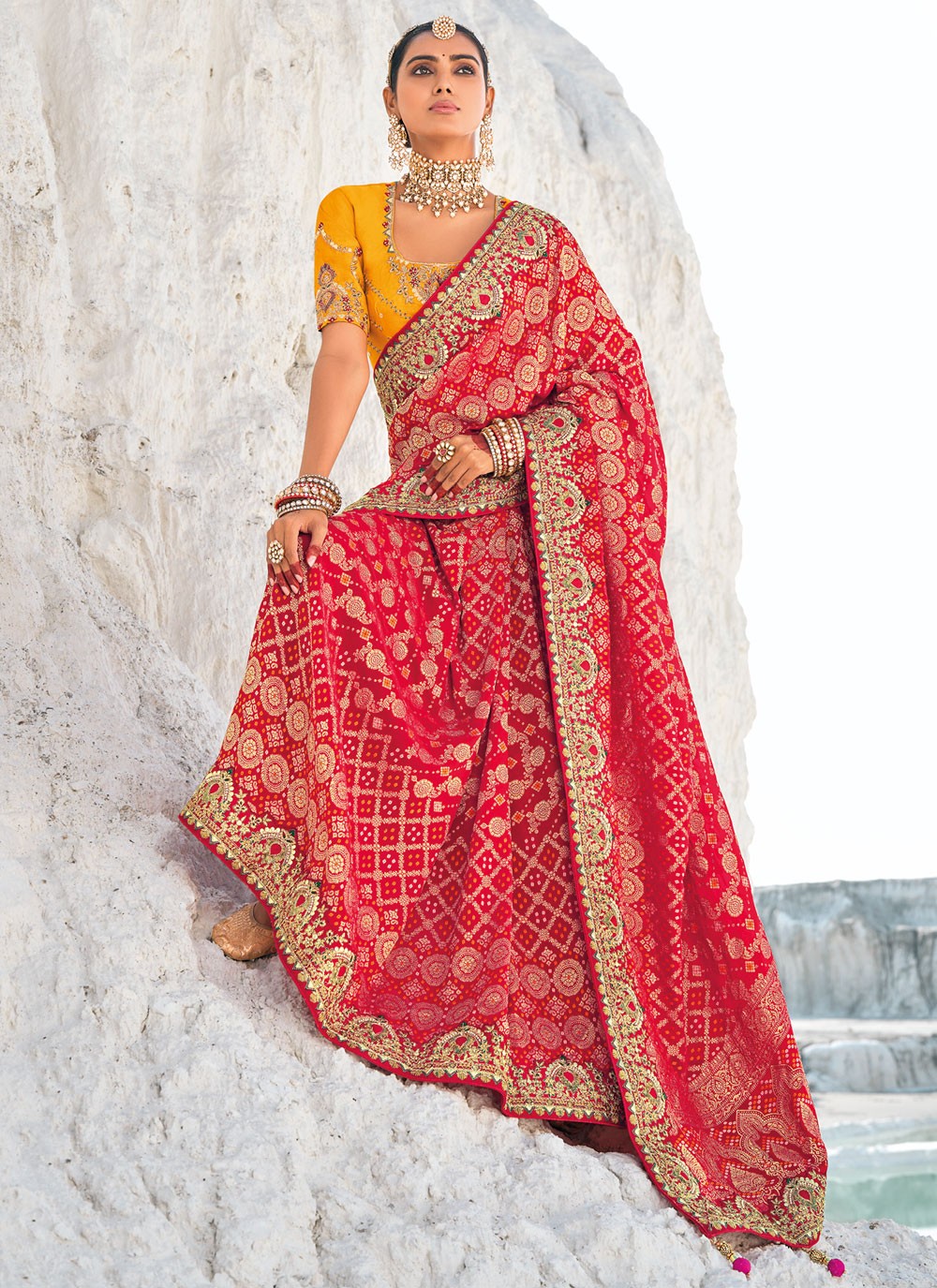 Classic Embroidered Georgette Saree - S9586