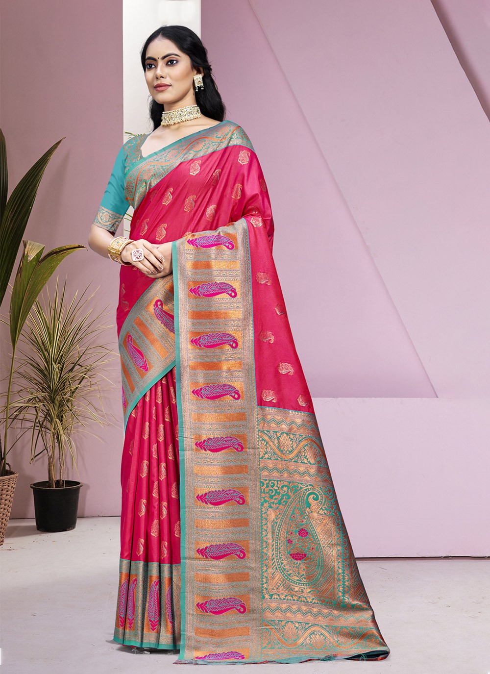 Classic Weaving Zari Silk Green Saree - S11226