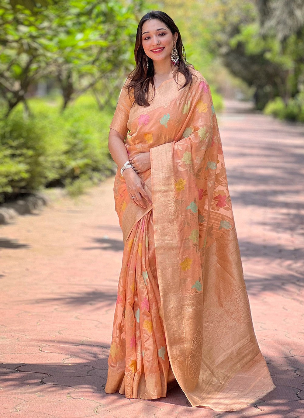 Classic Weaving Zari Organza Saree - S8087