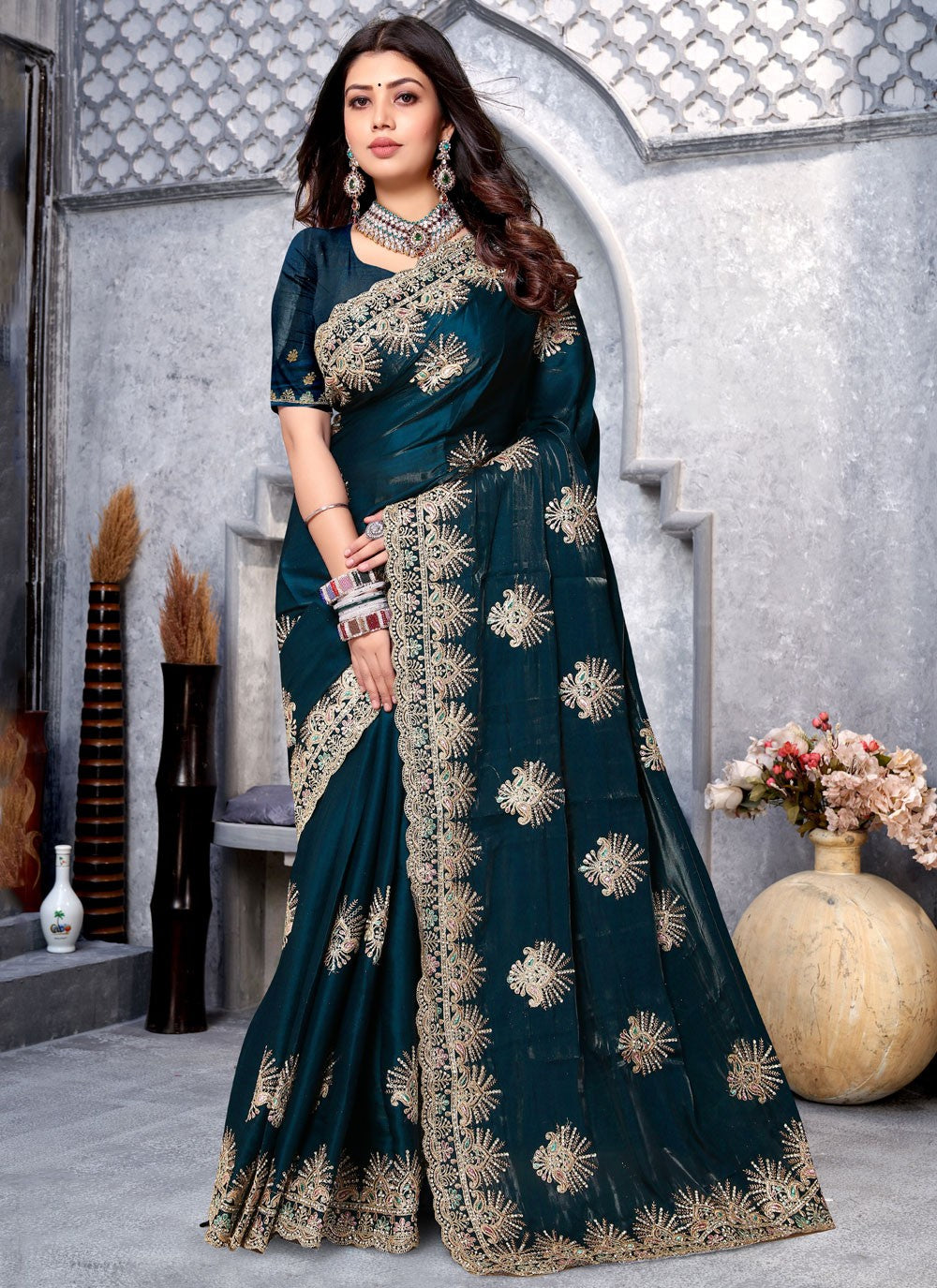 Trendy Cord Crepe Silk Saree - S5390