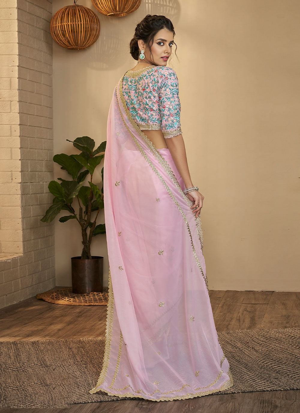 Classic Thread Organza Saree - S2122