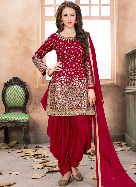 Net, Tafeta Silk Patiala Suit - T007