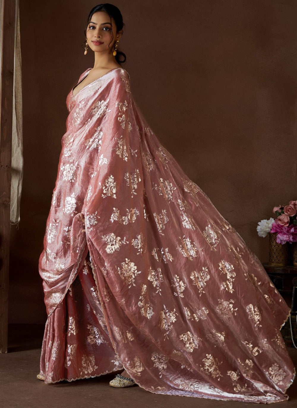 Classic Border Work Satin Silk Lavender Saree - S10878