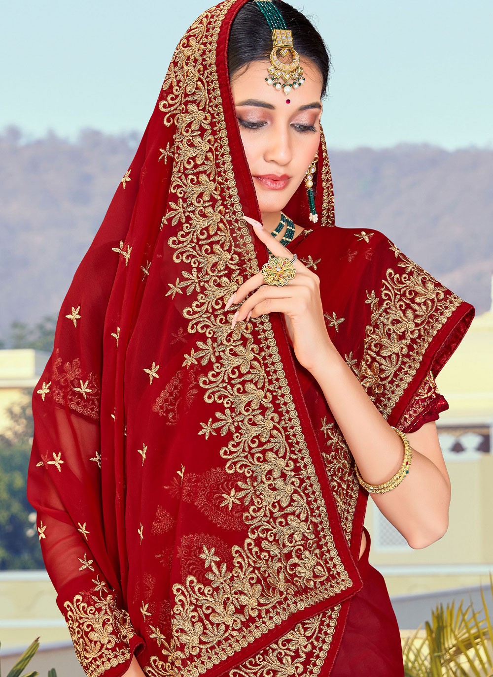 Saree Embroidered Georgette Saree - S2744