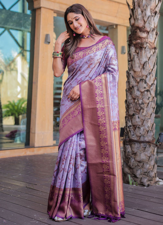 Woven, Zari Malbari Silk Saree - S12308