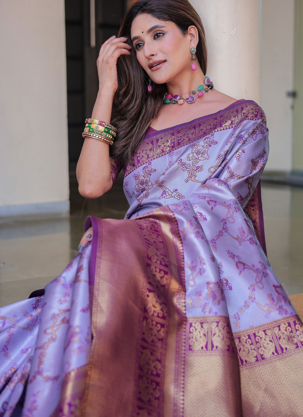 Woven, Zari Malbari Silk Saree - S12308