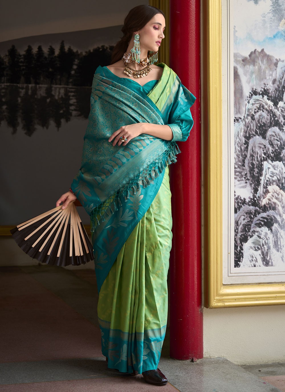 Classic Border Work Banarasi Silk Saree - S9704