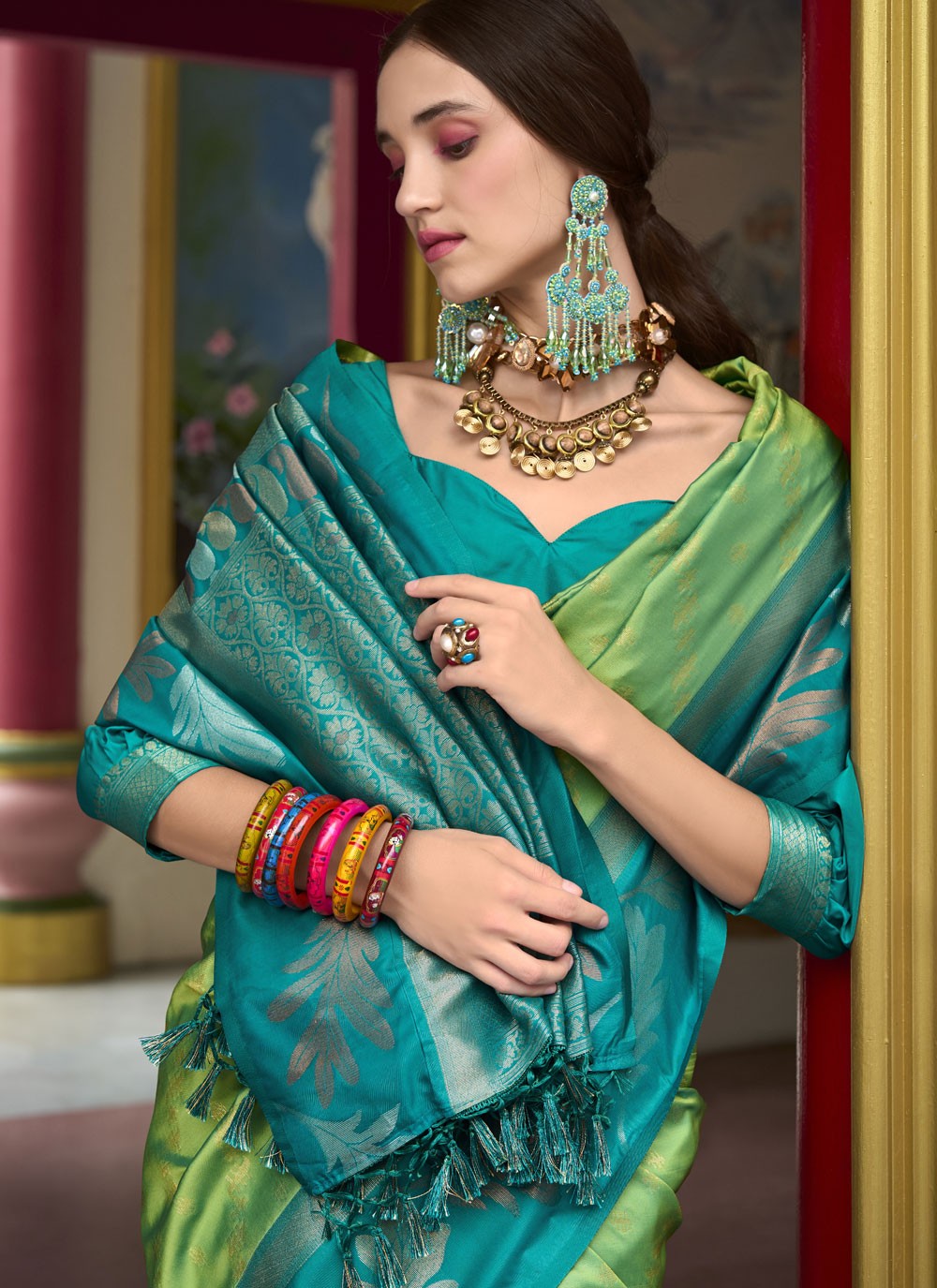 Classic Border Work Banarasi Silk Saree - S9704