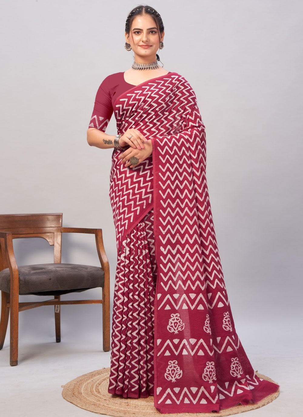 Printed Chanderi Cotton Saree - S11986