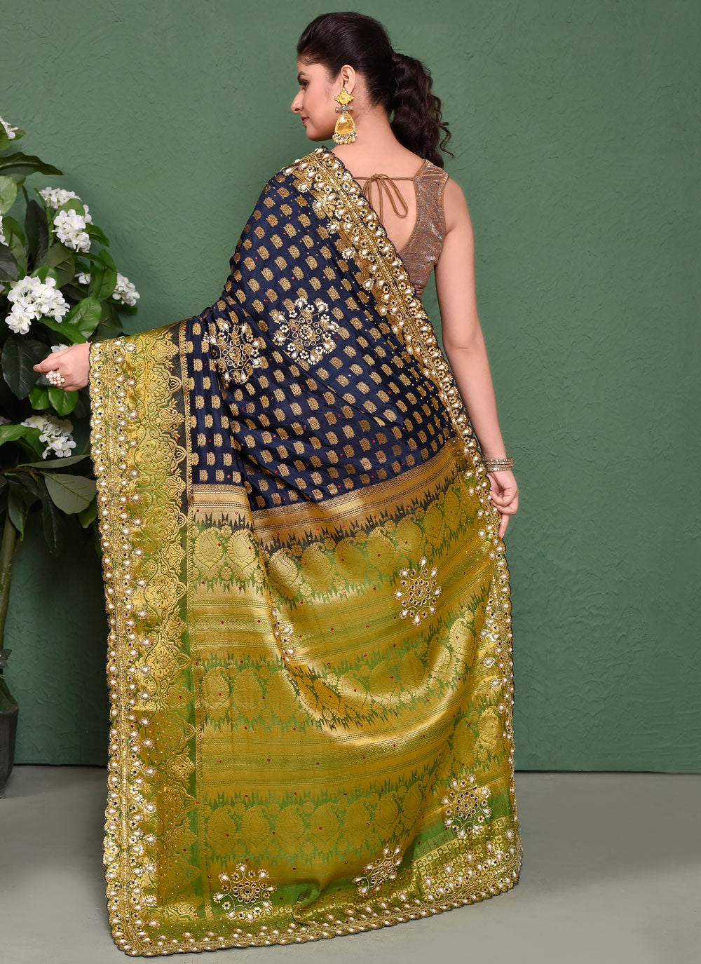 Classic Cut Work Georgette Saree - S7837