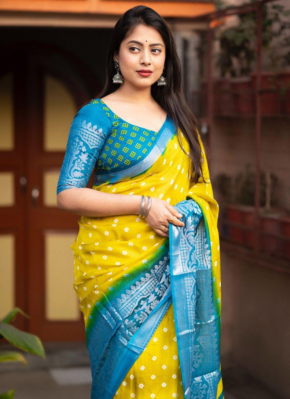 Classic Printed Cotton , Crepe Silk Saree - S5825